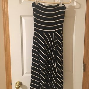 Black/white striped Ann Taylor strapless dress XS